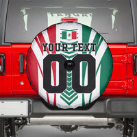 Personalized Mexico Football Spare Tire Cover Mexican Flag Jaguar Mascot Soccer Ball