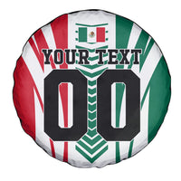 Personalized Mexico Football Spare Tire Cover Mexican Flag Jaguar Mascot Soccer Ball