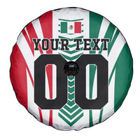 Personalized Mexico Football Spare Tire Cover Mexican Flag Jaguar Mascot Soccer Ball