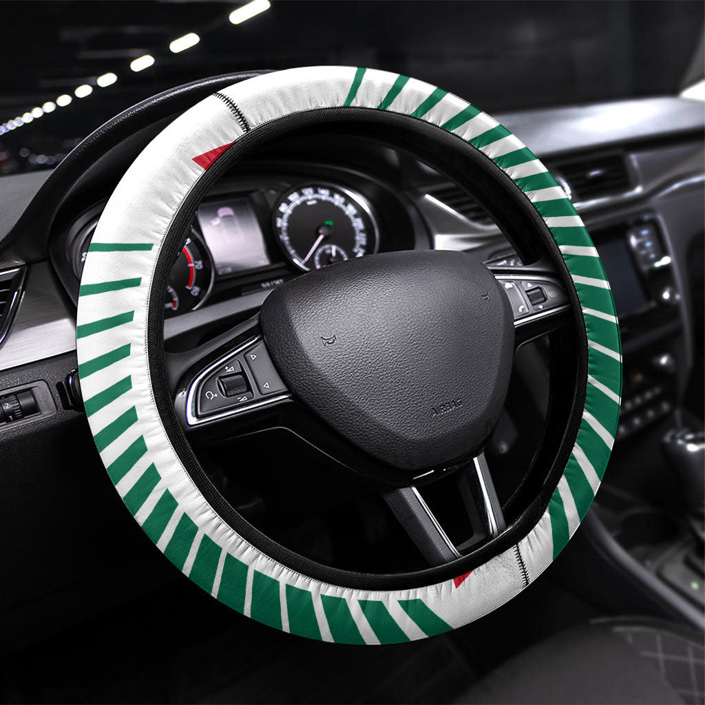 Mexico Football Steering Wheel Cover Mexican Flag Jaguar Mascot Soccer Ball