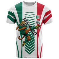 Personalized Mexico Football T Shirt Mexican Flag Jaguar Mascot Soccer Ball