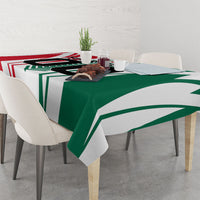 Personalized Mexico Football Tablecloth Mexican Flag Jaguar Mascot Soccer Ball