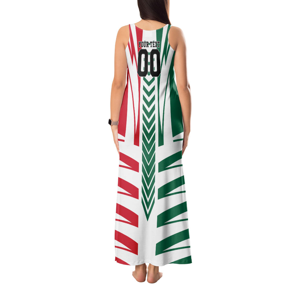 Personalized Mexico Football Tank Maxi Dress Mexican Flag Jaguar Mascot Soccer Ball