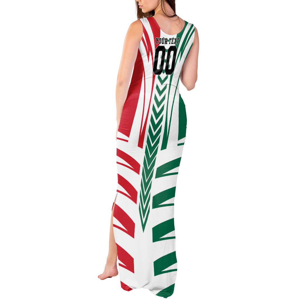 Personalized Mexico Football Tank Maxi Dress Mexican Flag Jaguar Mascot Soccer Ball