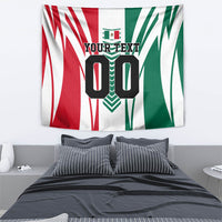 Personalized Mexico Football Tapestry Mexican Flag Jaguar Mascot Soccer Ball