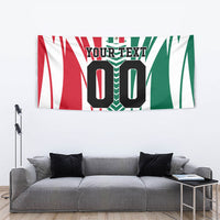 Personalized Mexico Football Tapestry Mexican Flag Jaguar Mascot Soccer Ball