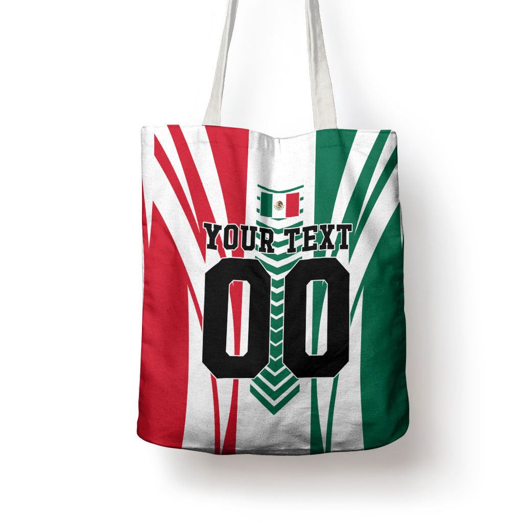 Personalized Mexico Football Tote Bag Mexican Flag Jaguar Mascot Soccer Ball