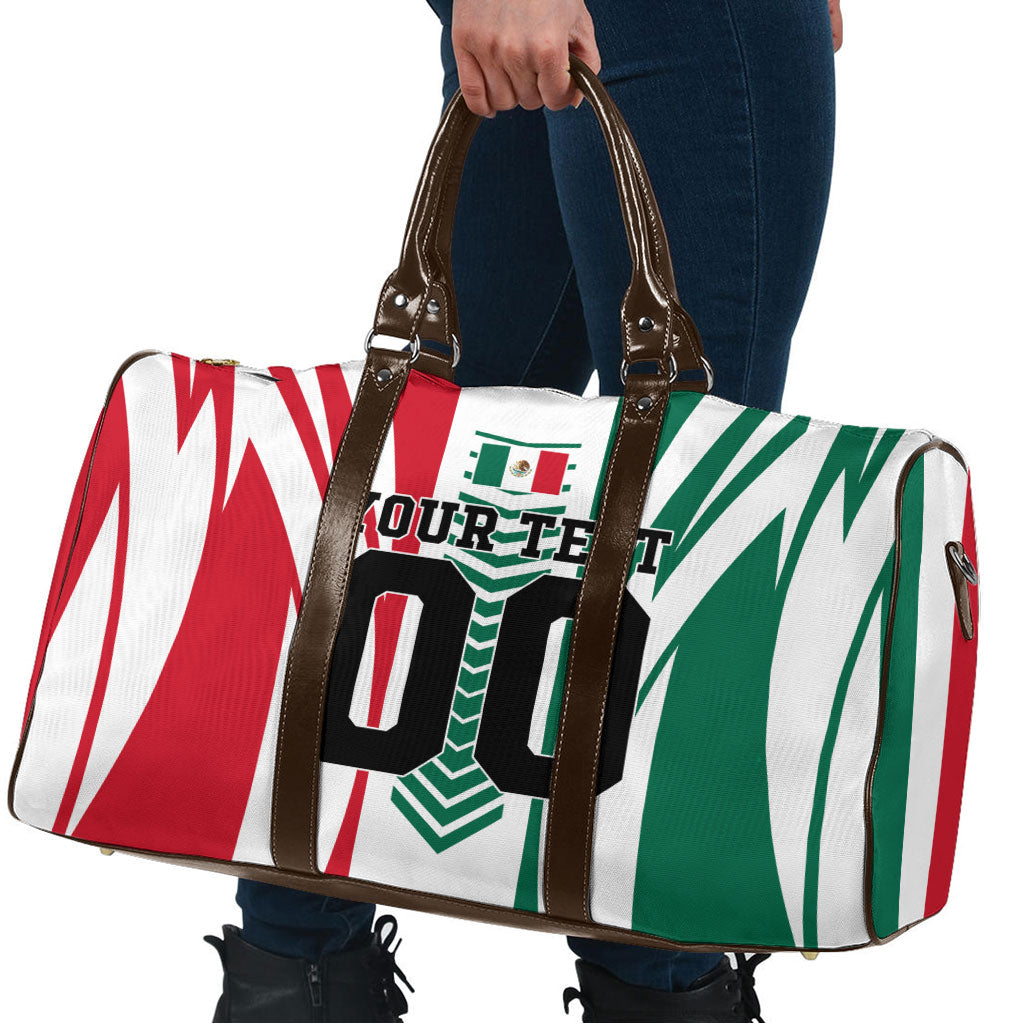 Personalized Mexico Football Travel Bag Mexican Flag Jaguar Mascot Soccer Ball