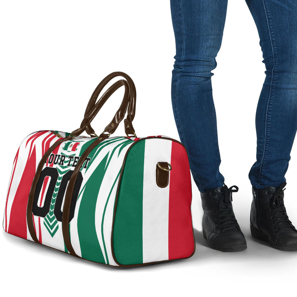 Personalized Mexico Football Travel Bag Mexican Flag Jaguar Mascot Soccer Ball