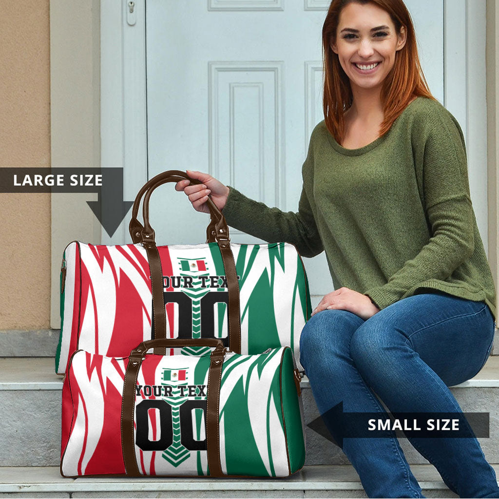 Personalized Mexico Football Travel Bag Mexican Flag Jaguar Mascot Soccer Ball