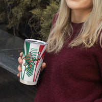 Personalized Mexico Football Tumbler Cup Mexican Flag Jaguar Mascot Soccer Ball