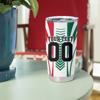 Personalized Mexico Football Tumbler Cup Mexican Flag Jaguar Mascot Soccer Ball