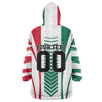 Personalized Mexico Football Wearable Blanket Hoodie Mexican Flag Jaguar Mascot Soccer Ball