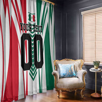 Personalized Mexico Football Window Curtain Mexican Flag Jaguar Mascot Soccer Ball