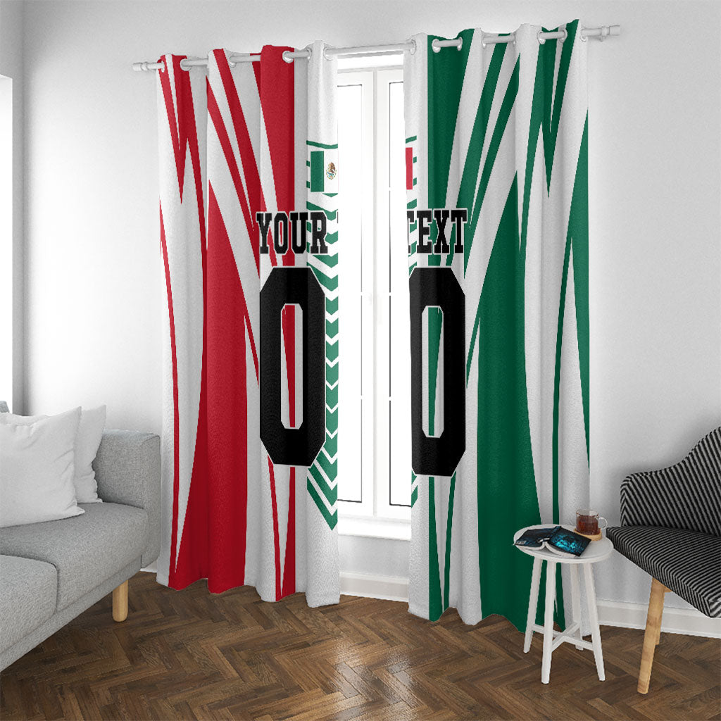 Personalized Mexico Football Window Curtain Mexican Flag Jaguar Mascot Soccer Ball