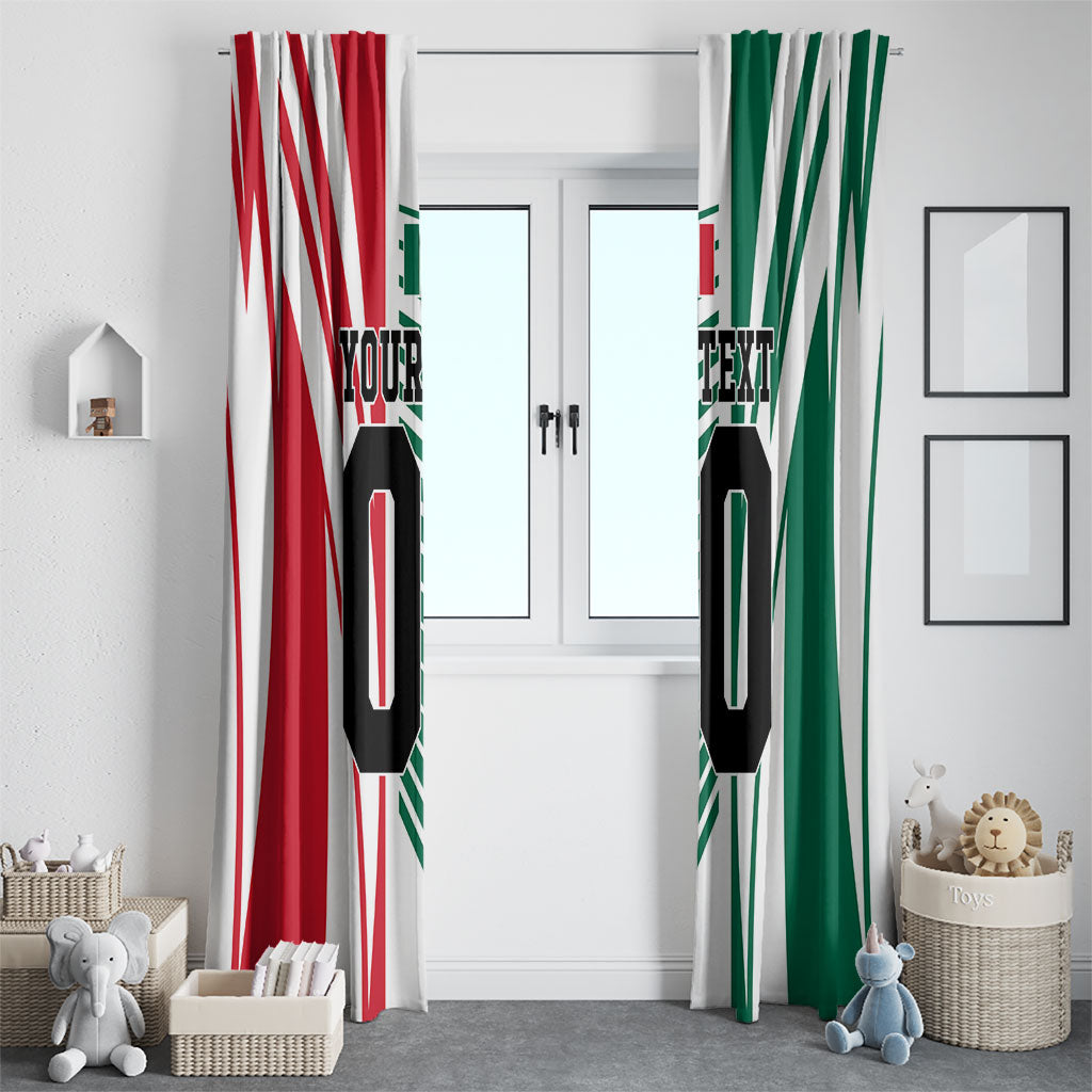 Personalized Mexico Football Window Curtain Mexican Flag Jaguar Mascot Soccer Ball