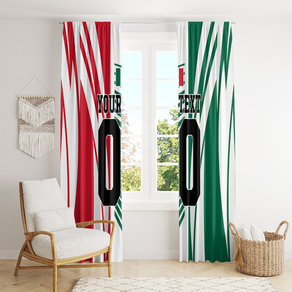 Personalized Mexico Football Window Curtain Mexican Flag Jaguar Mascot Soccer Ball