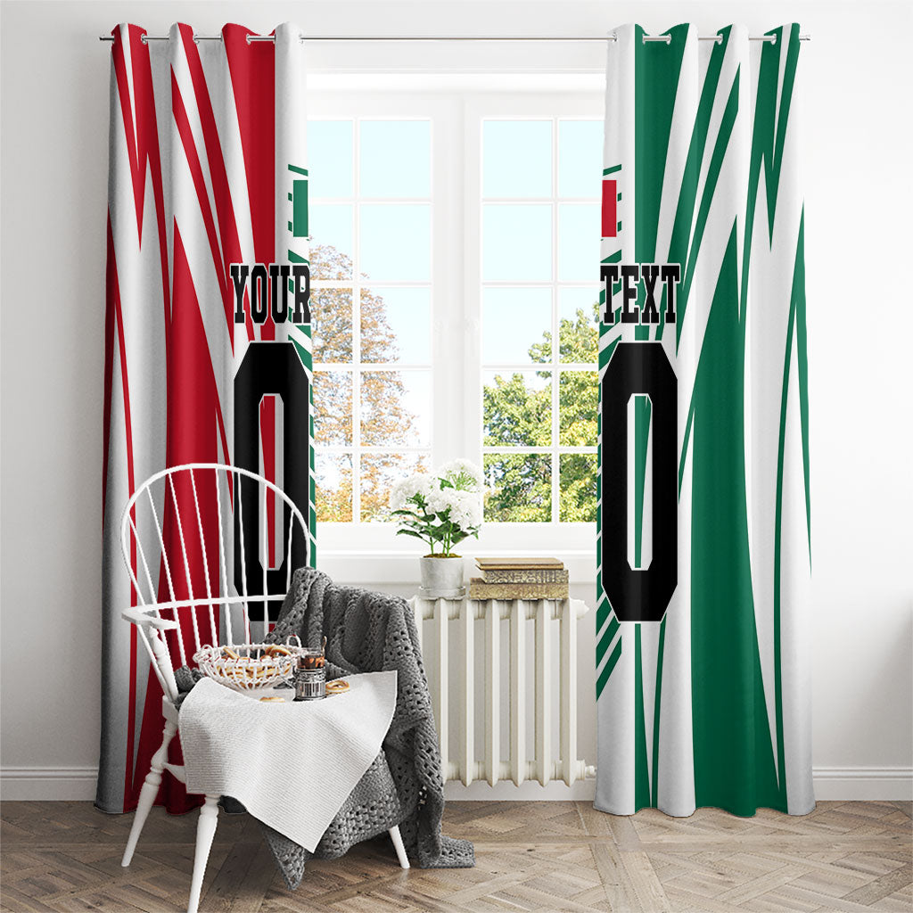 Personalized Mexico Football Window Curtain Mexican Flag Jaguar Mascot Soccer Ball