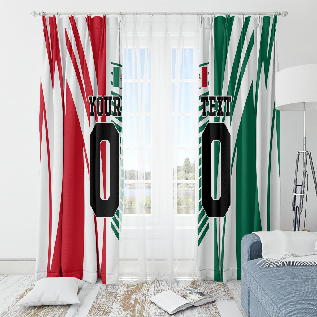 Personalized Mexico Football Window Curtain Mexican Flag Jaguar Mascot Soccer Ball
