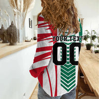 Personalized Mexico Football Women Casual Shirt Mexican Flag Jaguar Mascot Soccer Ball