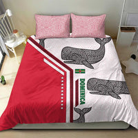 Dominica Flag Bedding Set Tribal Turtle Pattern Red and White with Island Stars Design - Wonder Print Shop