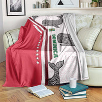 Dominica Flag Blanket Tribal Turtle Pattern Red and White with Island Stars Design - Wonder Print Shop