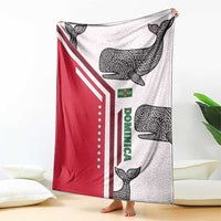 Dominica Flag Blanket Tribal Turtle Pattern Red and White with Island Stars Design - Wonder Print Shop