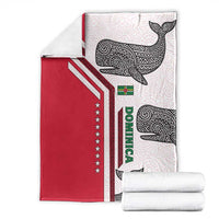 Dominica Flag Blanket Tribal Turtle Pattern Red and White with Island Stars Design - Wonder Print Shop