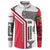 Dominica Flag Button Sweatshirt Tribal Turtle Pattern Red and White with Island Stars Design - Wonder Print Shop