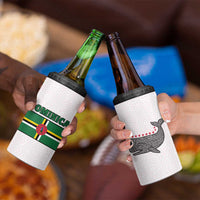 Dominica Flag 4 in 1 Can Cooler Tumbler Tribal Turtle Pattern Red and White with Island Stars Design - Wonder Print Shop