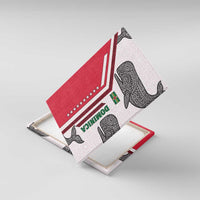 Dominica Flag Canvas Wall Art Tribal Turtle Pattern Red and White with Island Stars Design - Wonder Print Shop