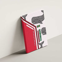 Dominica Flag Canvas Wall Art Tribal Turtle Pattern Red and White with Island Stars Design - Wonder Print Shop