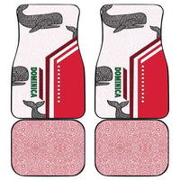 Dominica Flag Car Mats Tribal Turtle Pattern Red and White with Island Stars Design - Wonder Print Shop
