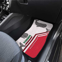 Dominica Flag Car Mats Tribal Turtle Pattern Red and White with Island Stars Design - Wonder Print Shop