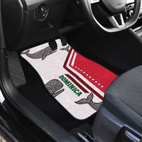 Dominica Flag Car Mats Tribal Turtle Pattern Red and White with Island Stars Design - Wonder Print Shop