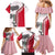 Dominica Flag Family Matching Mermaid Dress and Hawaiian Shirt Tribal Turtle Pattern Red and White with Island Stars Design - Wonder Print Shop