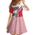 Dominica Flag Family Matching Off Shoulder Short Dress and Hawaiian Shirt Tribal Turtle Pattern Red and White with Island Stars Design - Wonder Print Shop