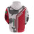 Dominica Flag Hoodie Tribal Turtle Pattern Red and White with Island Stars Design - Wonder Print Shop