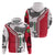 Dominica Flag Hoodie Tribal Turtle Pattern Red and White with Island Stars Design - Wonder Print Shop