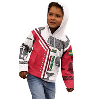 Dominica Flag Kid Hoodie Tribal Turtle Pattern Red and White with Island Stars Design - Wonder Print Shop