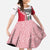 Dominica Flag Kid Short Sleeve Dress Tribal Turtle Pattern Red and White with Island Stars Design - Wonder Print Shop
