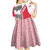 Dominica Flag Kid Short Sleeve Dress Tribal Turtle Pattern Red and White with Island Stars Design - Wonder Print Shop