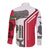 Dominica Flag Long Sleeve Button Shirt Tribal Turtle Pattern Red and White with Island Stars Design - Wonder Print Shop