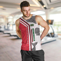 Dominica Flag Men Tank Top Tribal Turtle Pattern Red and White with Island Stars Design - Wonder Print Shop