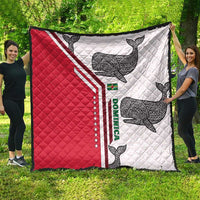 Dominica Flag Quilt Tribal Turtle Pattern Red and White with Island Stars Design - Wonder Print Shop