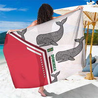 Dominica Flag Sarong Tribal Turtle Pattern Red and White with Island Stars Design - Wonder Print Shop