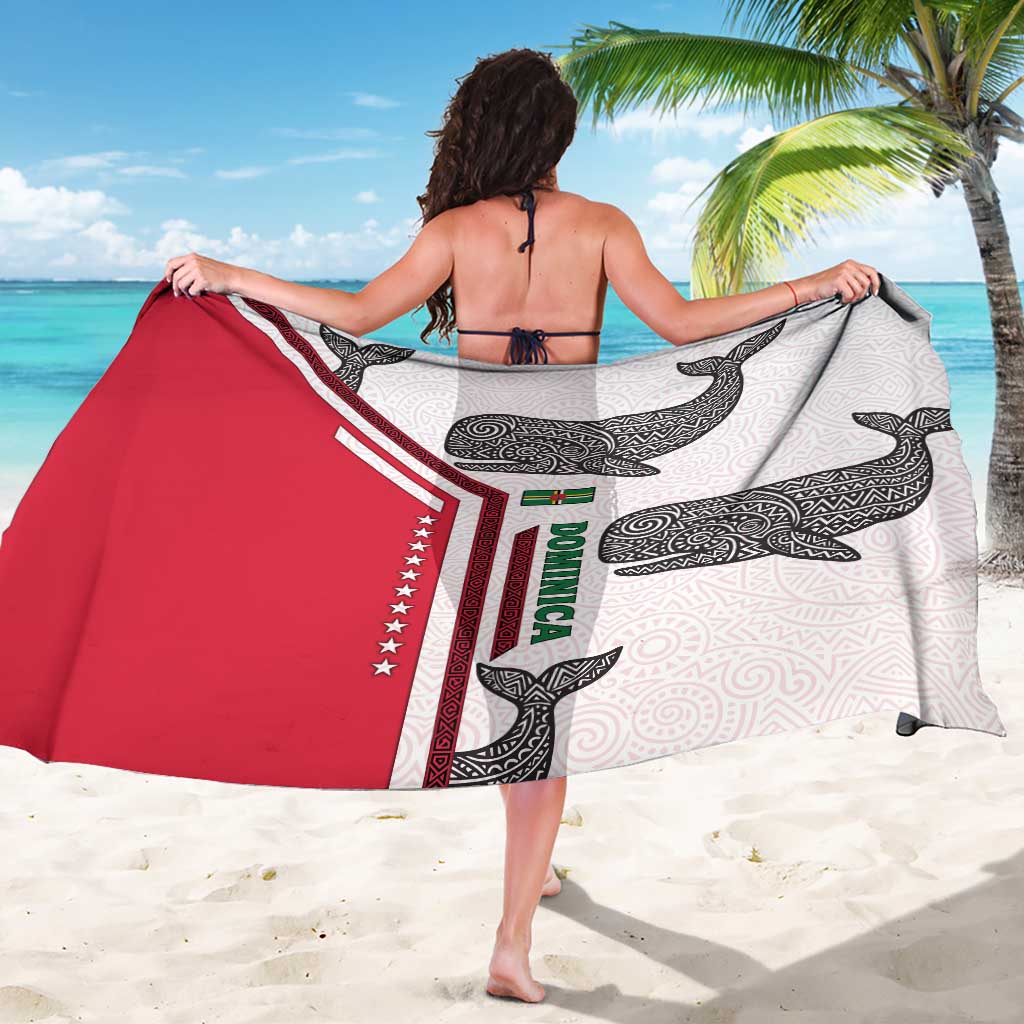 Dominica Flag Sarong Tribal Turtle Pattern Red and White with Island Stars Design - Wonder Print Shop
