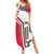 Dominica Flag Summer Maxi Dress Tribal Turtle Pattern Red and White with Island Stars Design - Wonder Print Shop