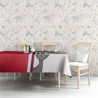 Dominica Flag Tablecloth Tribal Turtle Pattern Red and White with Island Stars Design - Wonder Print Shop