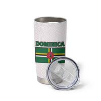 Dominica Flag Tumbler Cup Tribal Turtle Pattern Red and White with Island Stars Design - Wonder Print Shop